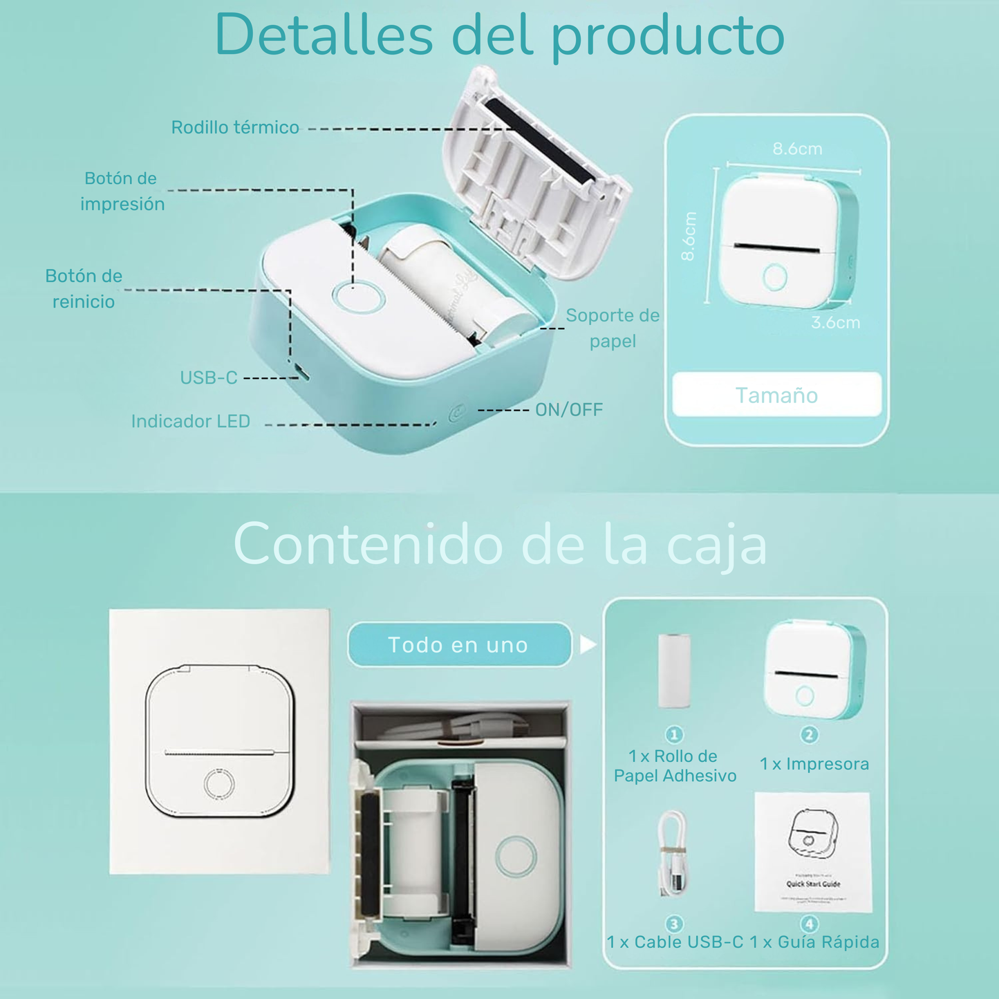 Mini Impresora Térmica Portátil